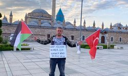 Eskişehirli baba Gazze için yürüyerek Konya’ya vardı