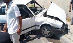 Kontrolden çıkan otomobil hurdaya döndü! Sürücüsü yaralandı!
