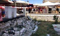 Yıkılan bahçe duvarıyla ilgili vatandaş ve pazarcı arasında gerginlik çıktı