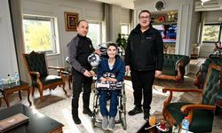 İl Emniyet Müdürü Yılmaz, polis memuru ve engelli oğlunu misafir etti