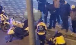 Seyir halindeyken motosikletten düşen kurye yaralandı