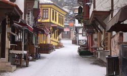 Tarihi Odunpazarı Bölgesi beyaza büründü