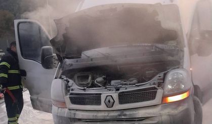 Eskişehir yolunda araç yangını