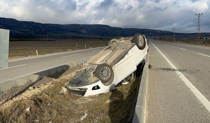 Eskişehir'de kontrolden çıkan araç takla attı!