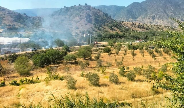 Sarıcakaya’daki ot yangını ormana sıçramadan söndürüldü