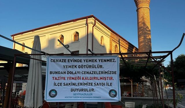 Seyitgazi'de taziye yemeği kaldırıldı