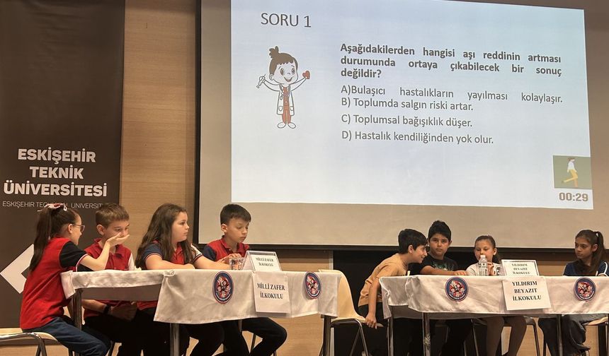 Bilgi yarışması finalinde minikler hem yarıştı, hem de öğrendi