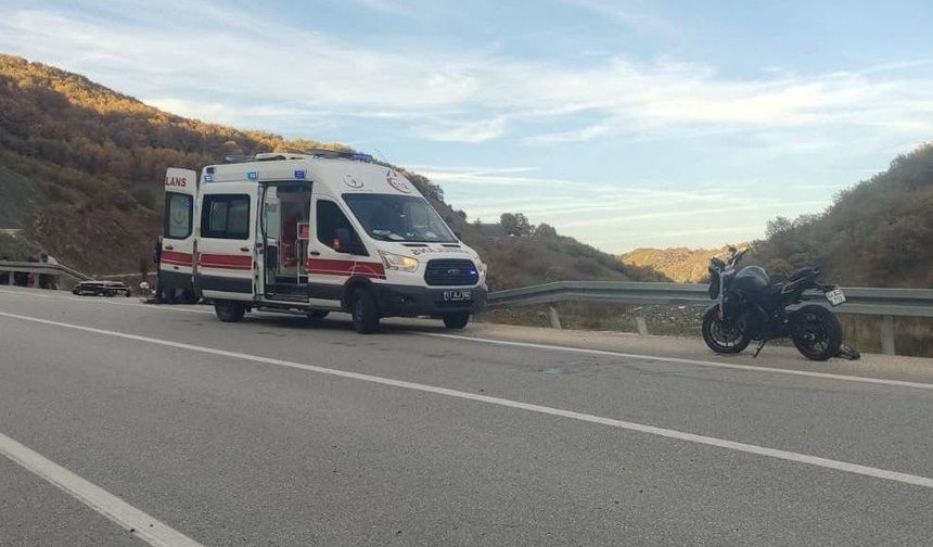 Motosiklet Eskişehir yolunda devrildi