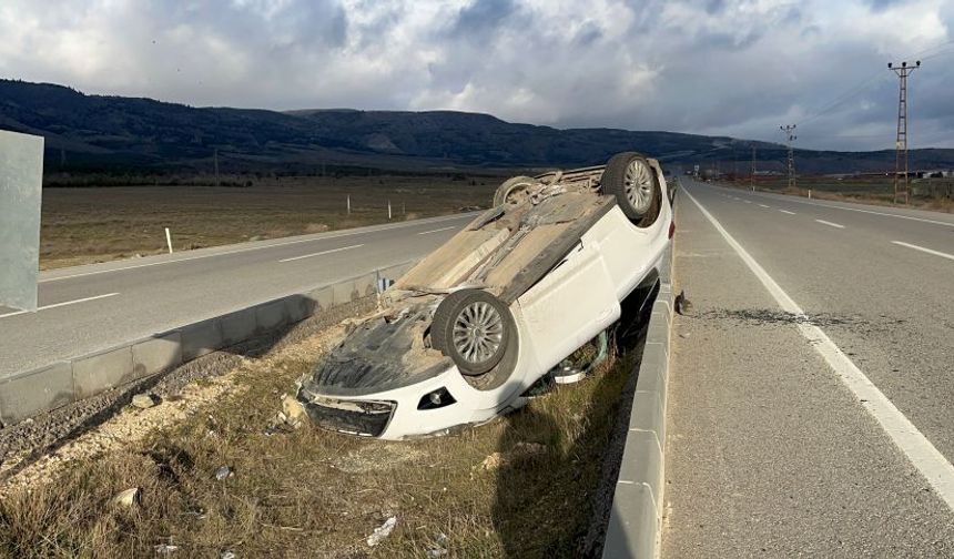 Eskişehir'de kontrolden çıkan araç takla attı!