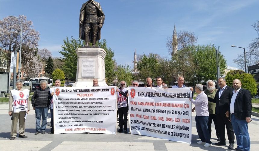 Edirne'den yola çıkan emekli veterinerlerin son durağı Eskişehir